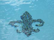 fleur-de-lis mosaic on pool floor